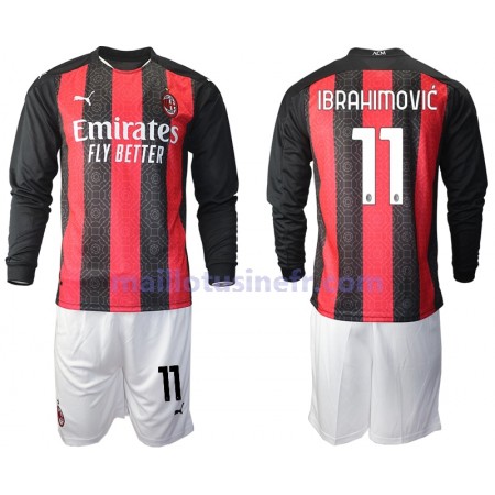 Maillot de Foot AC Milan Zlatan Ibrahimovic 11 Domicile 2020-21 Manches Longues - Enfant Maillot de Foot AC Milan Zlatan Ibrahimovic 11 Domicile 2020-21 Manches Longues - Enfant